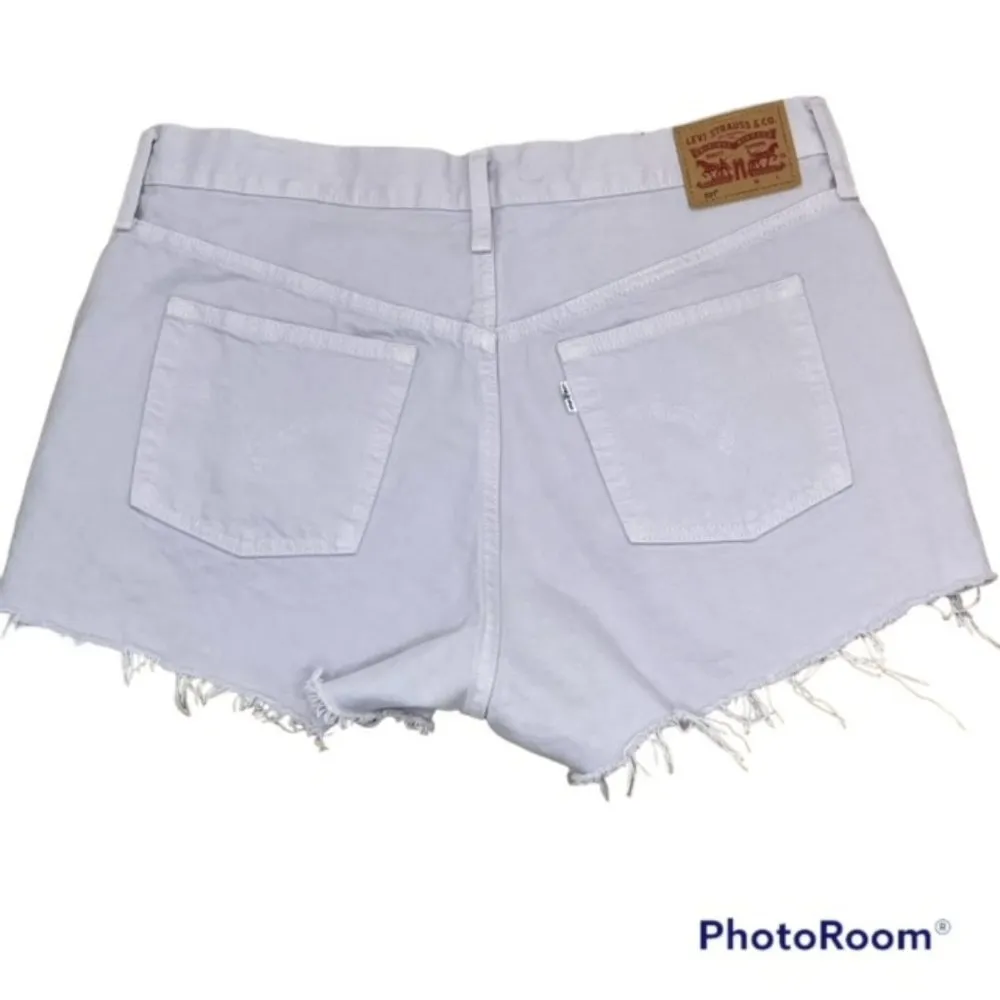 NWT Levi's 501 Frayed Hem High Rise Denim Shorts 33 Lavender - Image 4