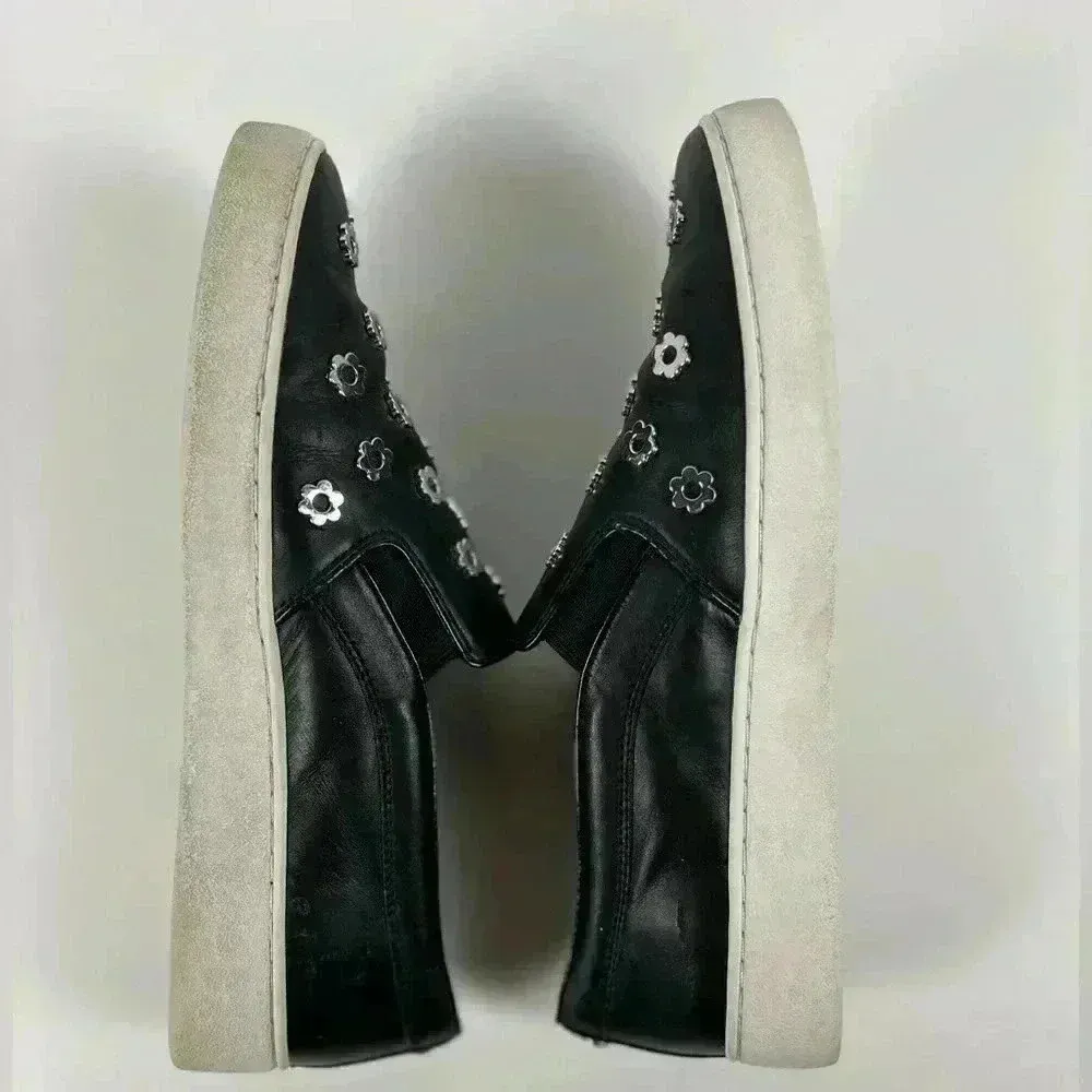 Michael Kors Keaton Slip On Sneaker metallic Floral toe Leather Black-Size 8 - Image 7