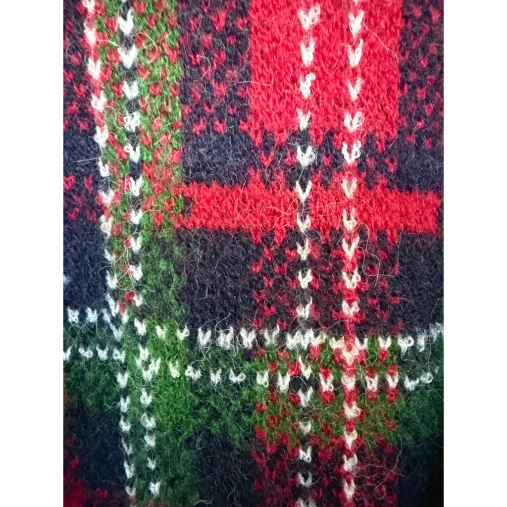 Entro  Holiday Plaid Knit Sweater in Red Size S - Image 5