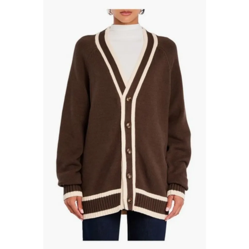 💕RETROFETE💕 SEROYA Aiden Knit Cardigan ~ Ash Brown Large L NWT - Image 9