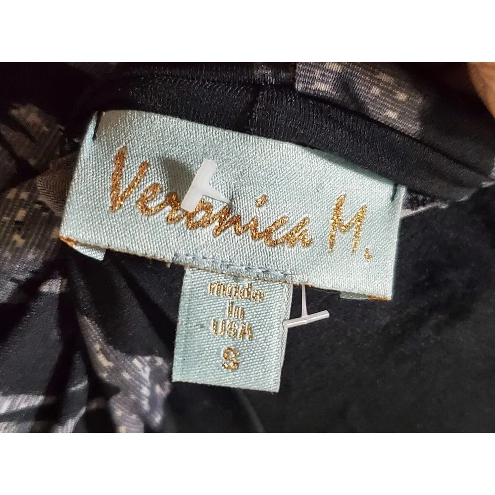 Veronica M Women Black Polyester Mock Neck Long Sleeve Casual Top Blouse Size S - Image 6