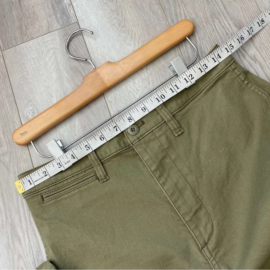 Quince Twill Pants cotton stretch crop wide leg womens Green size 28 casual - Image 3