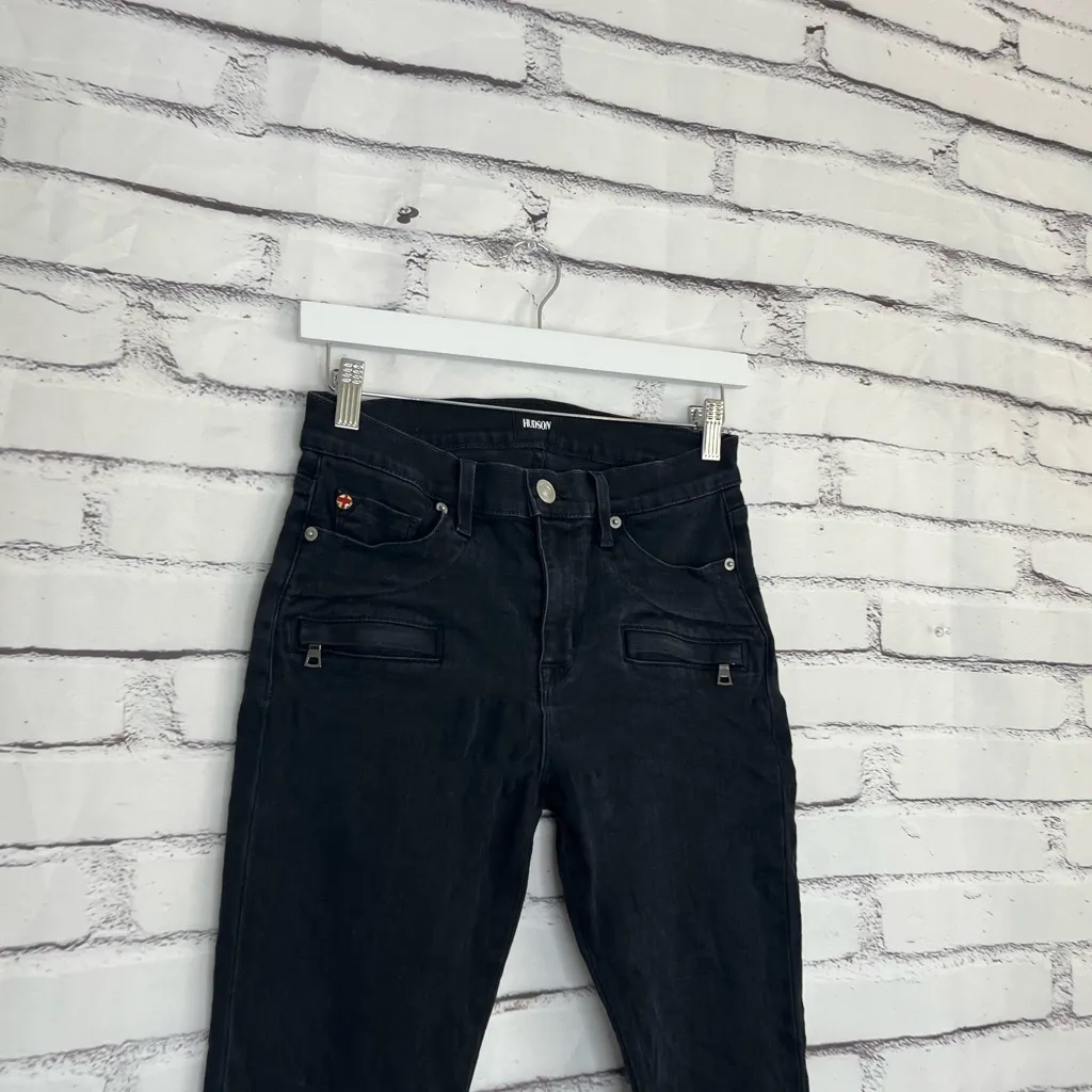 Hudson Roe Mid Rise Ankle Super Skinny Jeans Women’s 28 Dark Gray Stretch Denim - Image 3