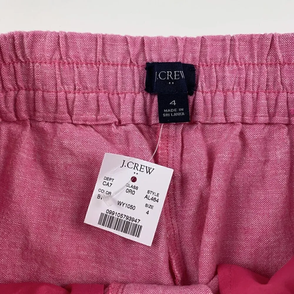 J. Crew Pepto Pink Linen Blend Ankle Pant 4 New - Image 4