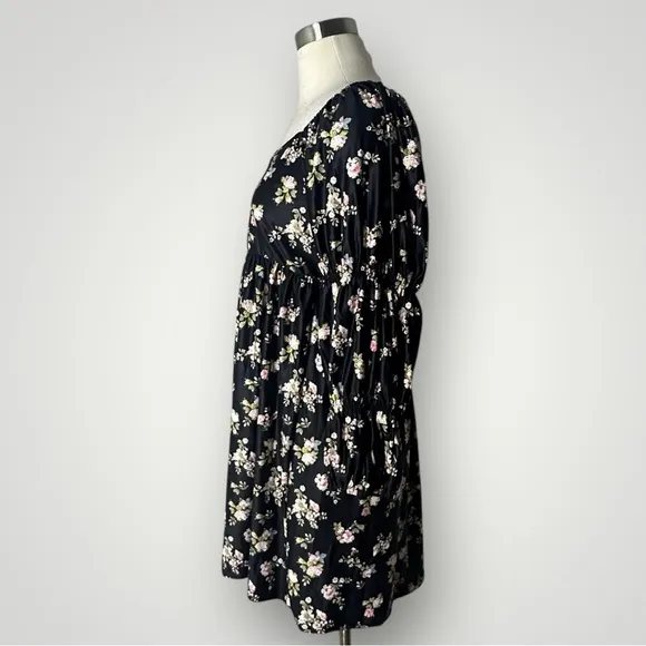 Smith & Quinn Greta Black Floral Puff Sleeve Mini Dress Size M‎ Size M - Image 7