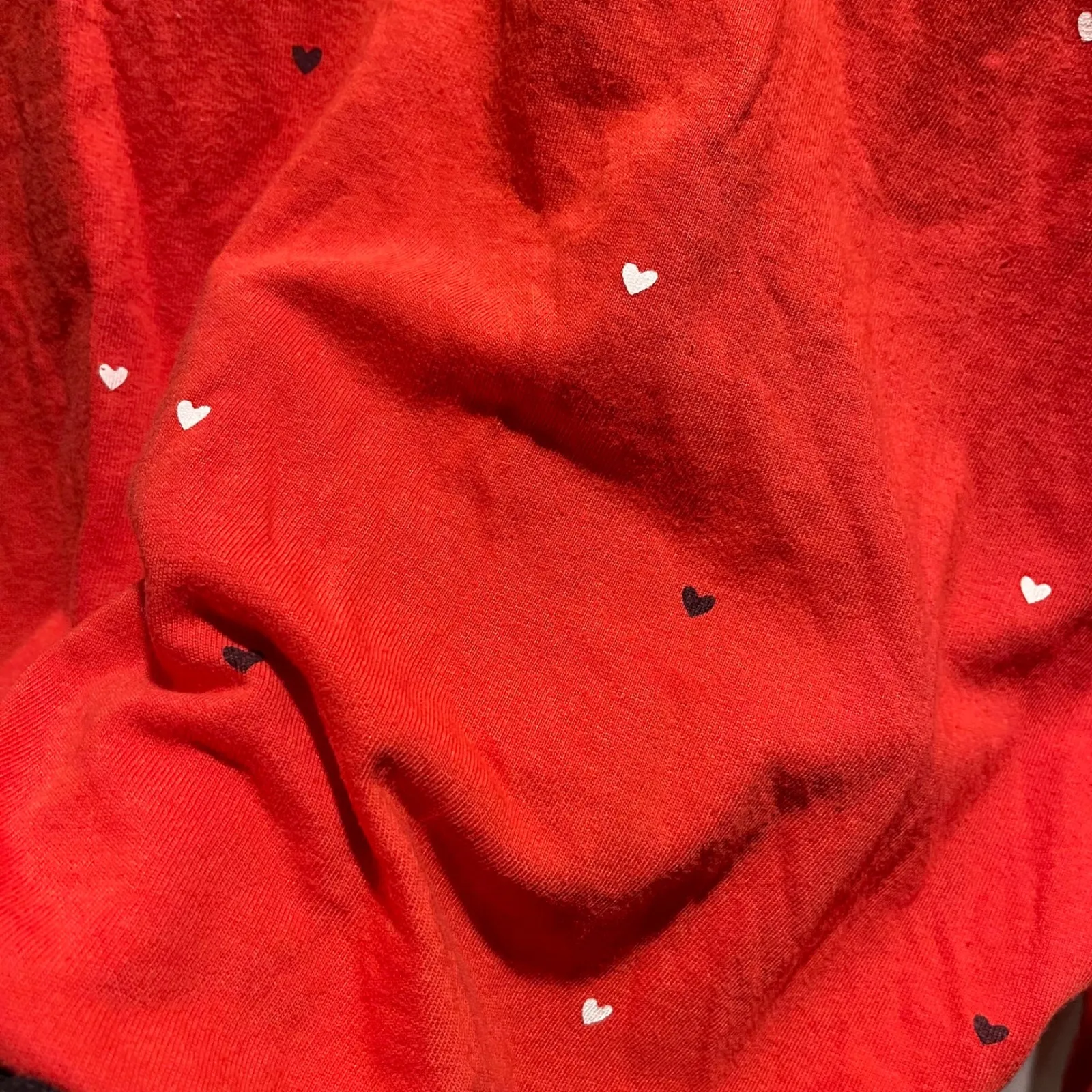 SUNDRY Red Crew Neck Long Sleeve Sweatshirt Small Hearts Print Size 2 Medium - Image 5