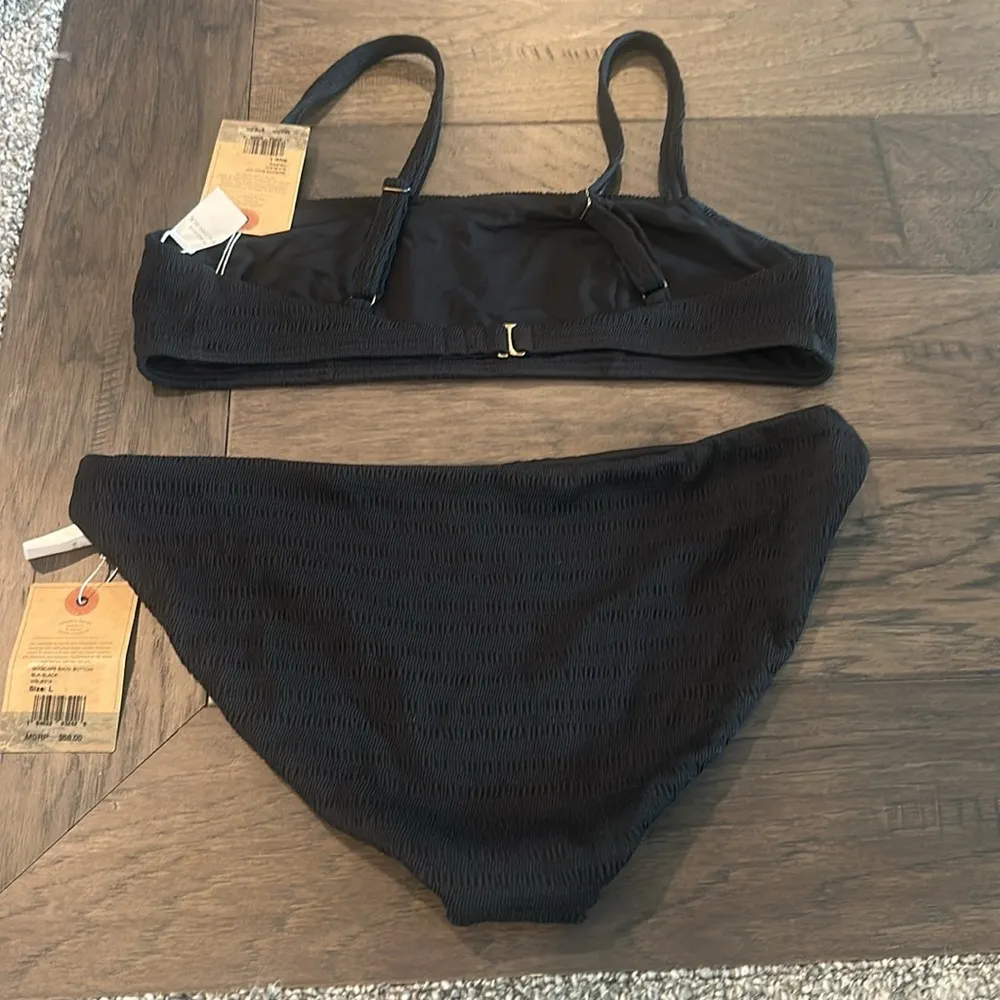 NWT Faherty Seascape Bikini Top and Bottom Sz L Black Size L - Image 10
