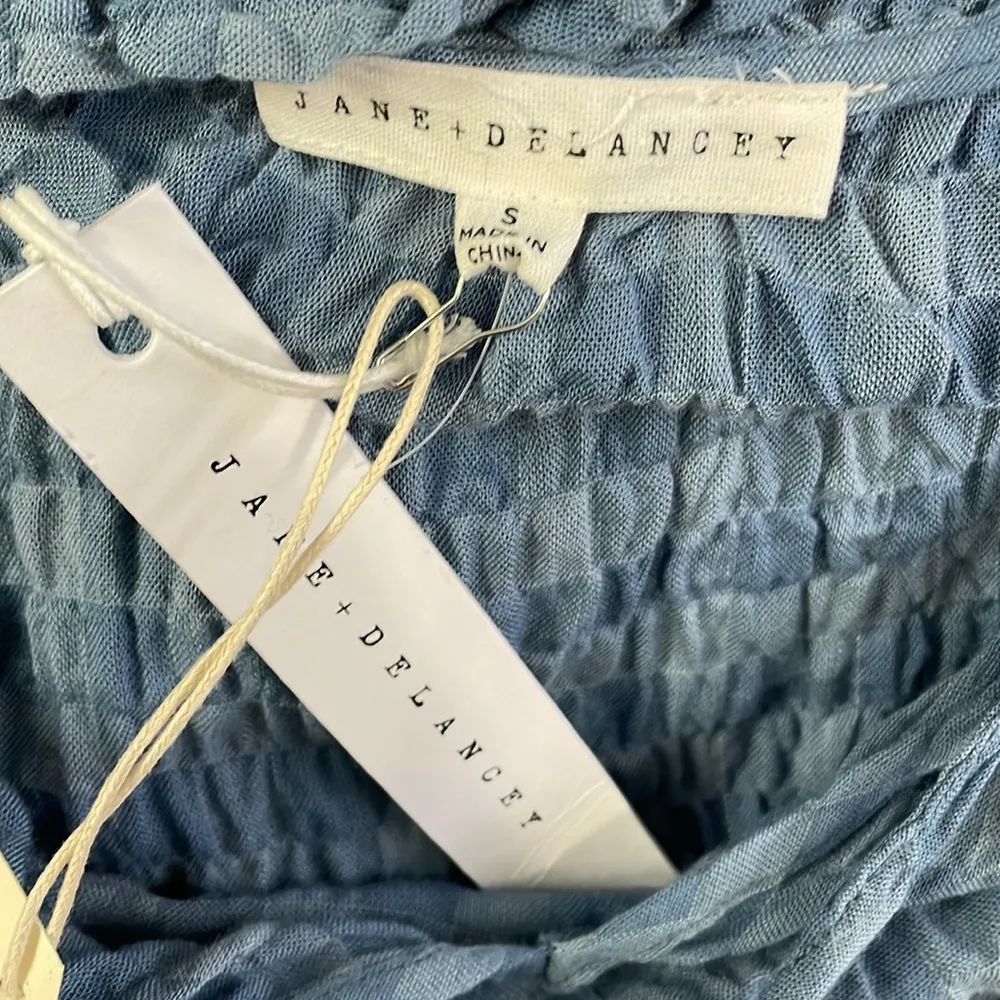 Jane & Delancey Blue Checked Top - Image 4