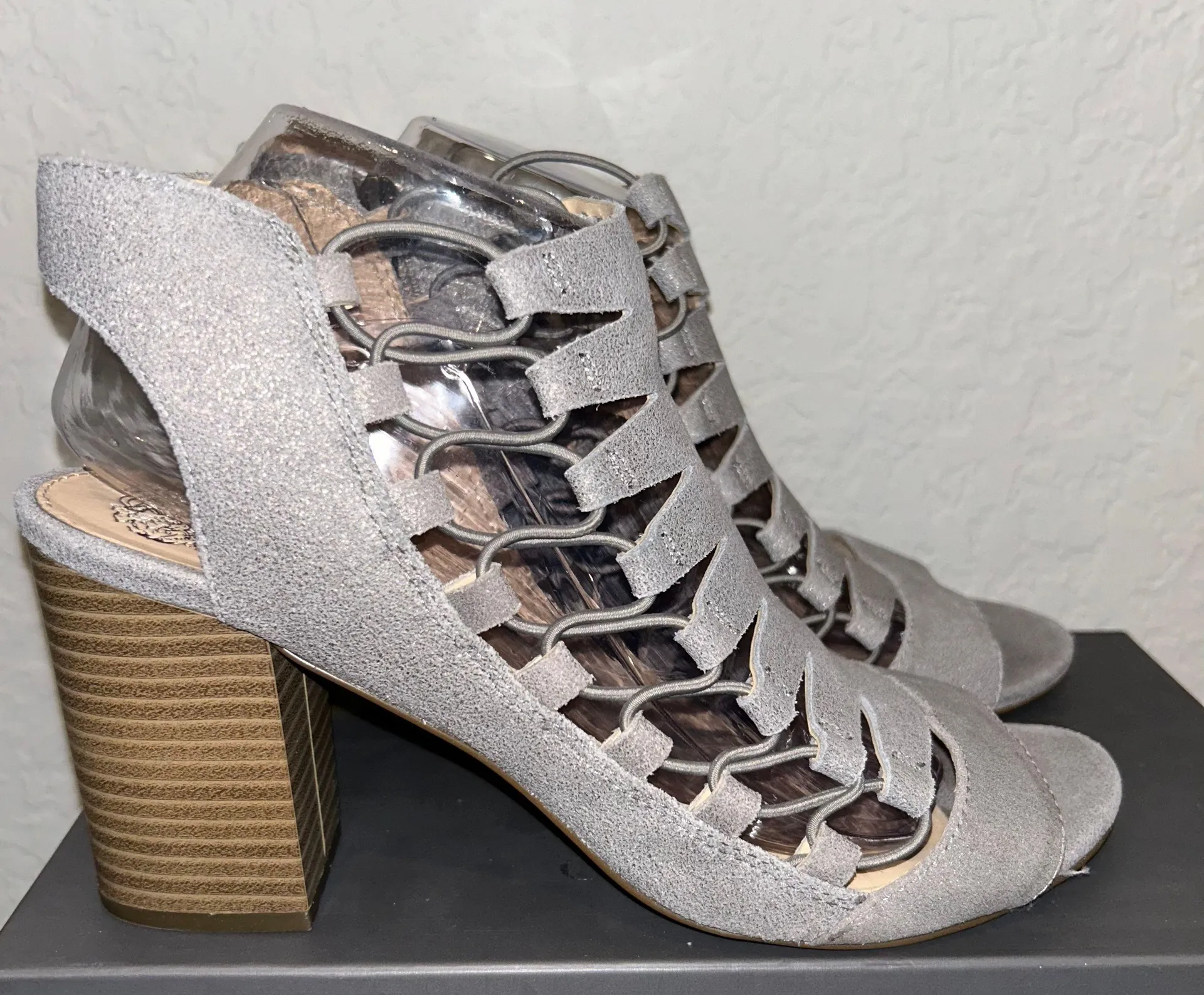 Vince Camuto Briaz Caged Block Heel Sandal Shoes - Image 2