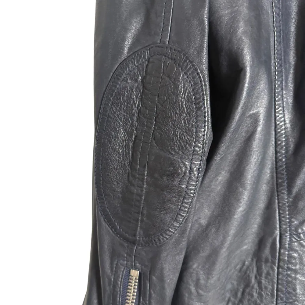 Isabel Marant Atoile Kady Quilted Leather Midnight Blue Moto Biker Jacket Size 4 - Image 15