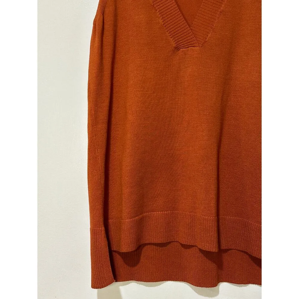 Cyrus Women's Size XS Knit Sweater Vest Firecracker Rust V-Neck New w/ Tags - Image 4