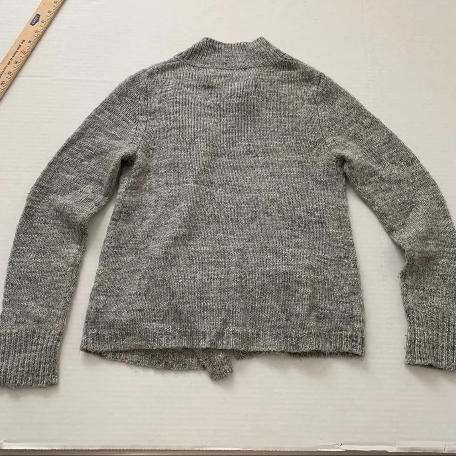 Gap Grey Wool Alpaca Blend Moto Zip Cardigan S - Image 2