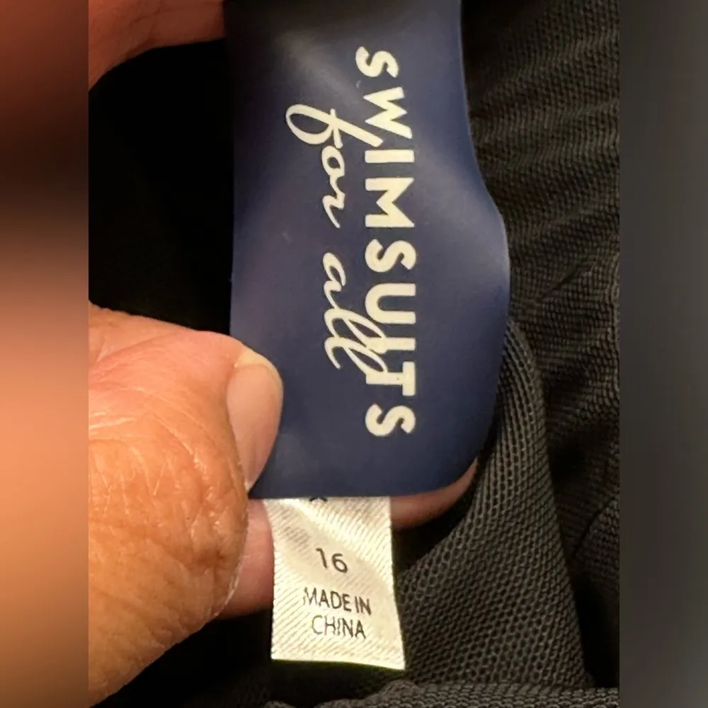 Plus Size Swimsuits For All Loop Blouson Blue Swimsuit Size 16 EUC #1639 - Image 9