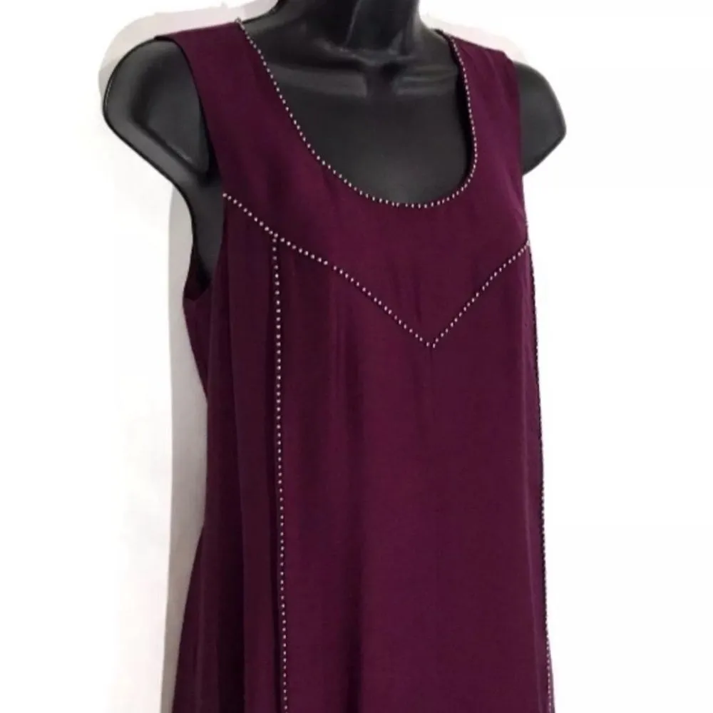 Vince‎ Camuto Two Womens NWOT dress cranberry shift beaded cocktail size large - Image 3