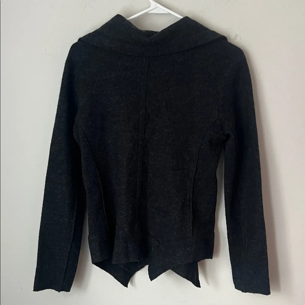 Anthropologie Sparrow wool blend asymmetrical drape cardigan, size small # Gray - Image 5