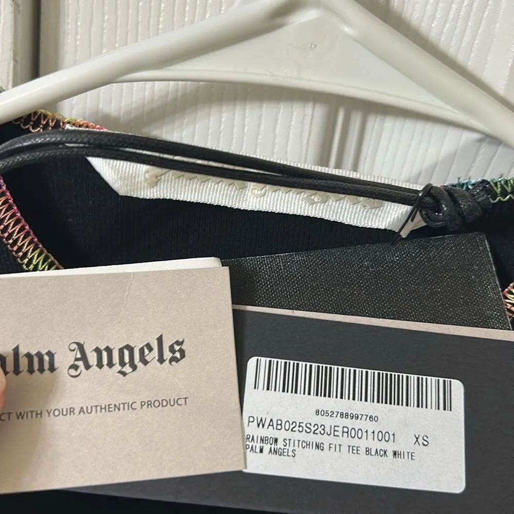 Palm Angels Black Rainbow Stitch Long sleeve Top(Size XS) - Image 7