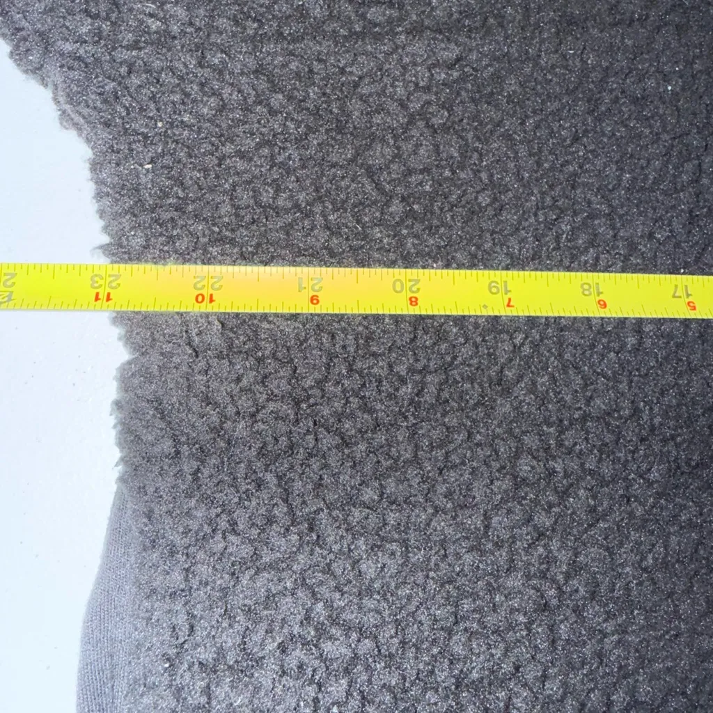 Victoria's Secret PINK Black Half-Zip Varsity Sherpa Pullover Medium Cozy Warm - Image 5