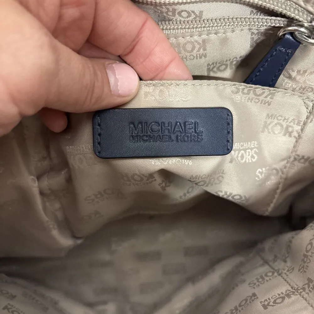 Womens Michael Kors Signature Navy Small Tote - Image 7