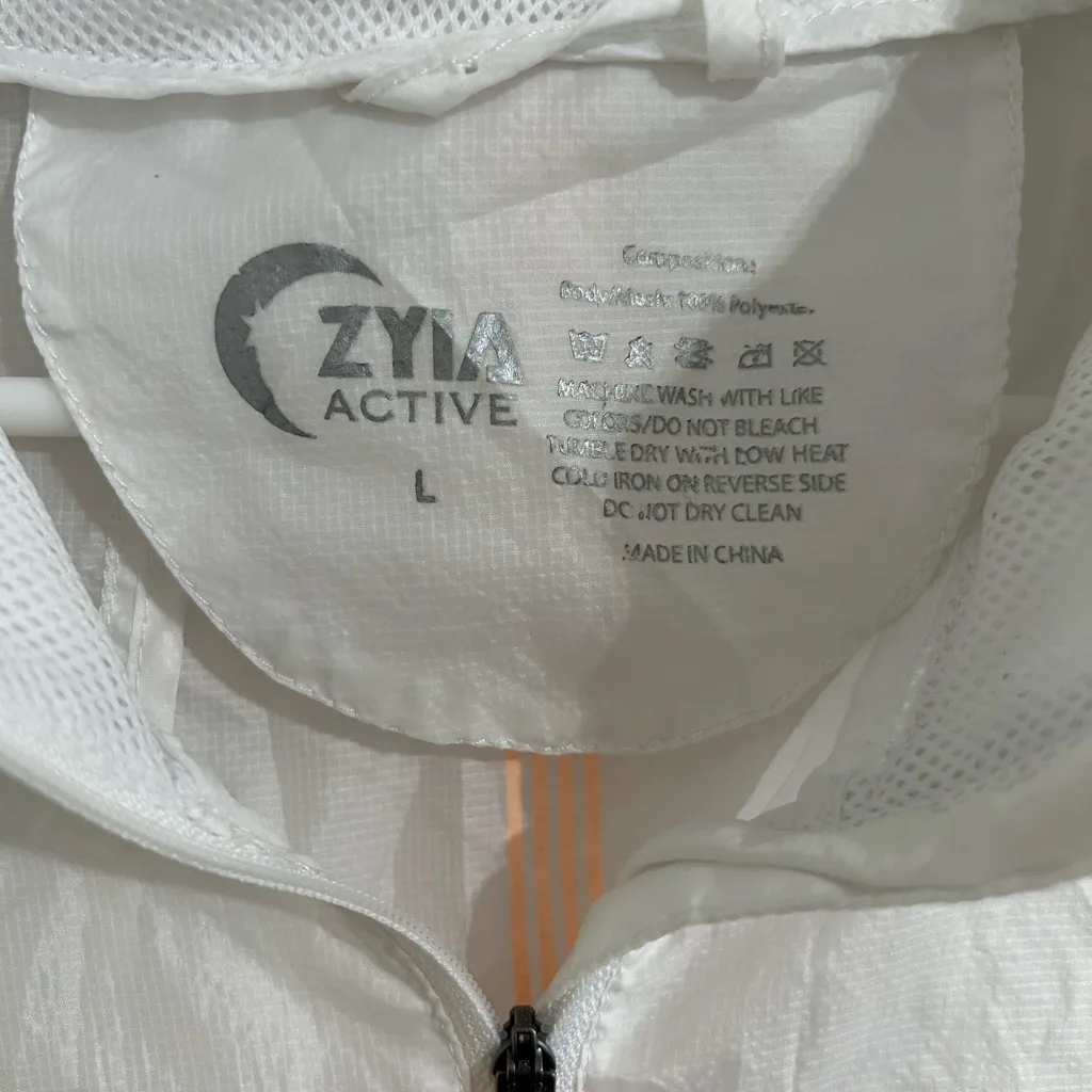 Zyia White Mesh Lined Hoodie Jacket‎ size Large - Image 4