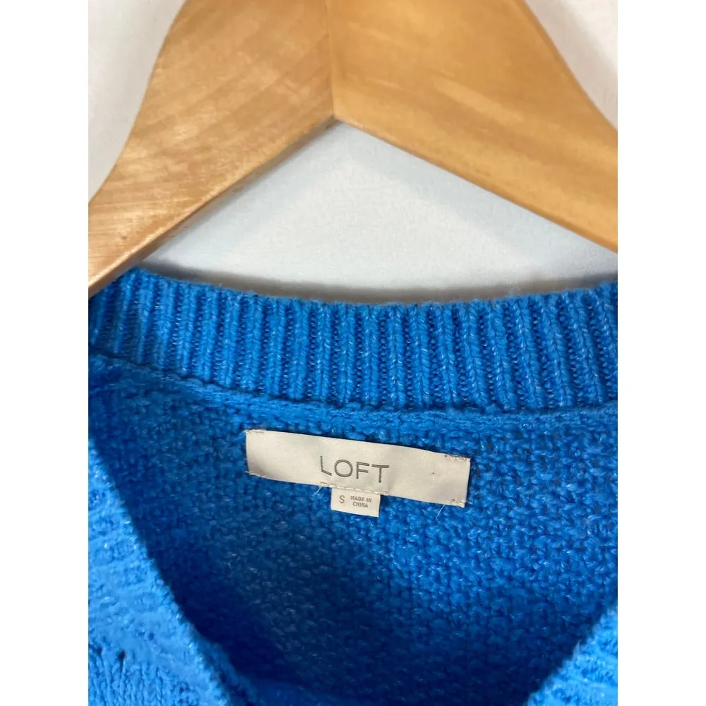 Ann Taylor LOFT Blue Knit Sweater Size Small - Image 3