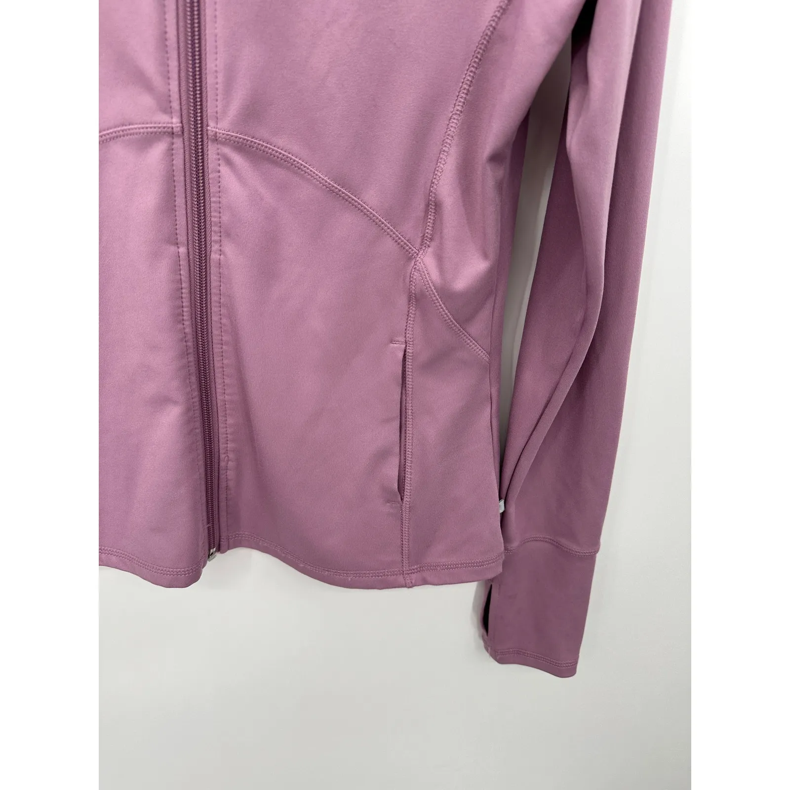 Marika Jacket Women SMALL Purple Long Sleeve Thumbholes Full Zip Activewear - Image 4