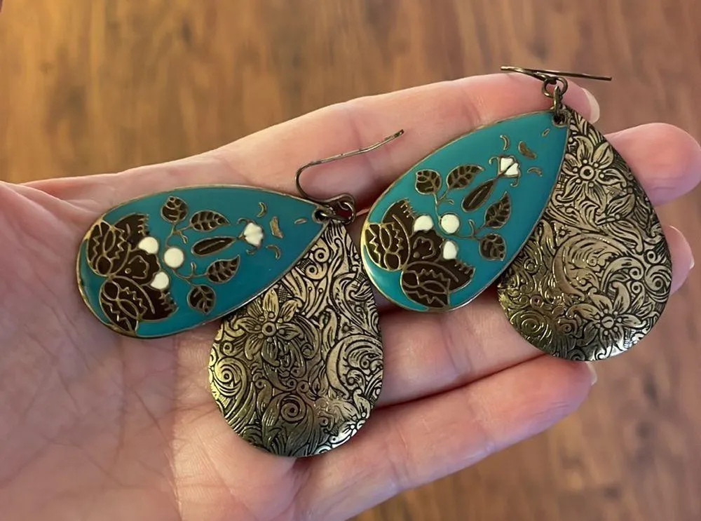 Drop cloisonné earrings - Image 10