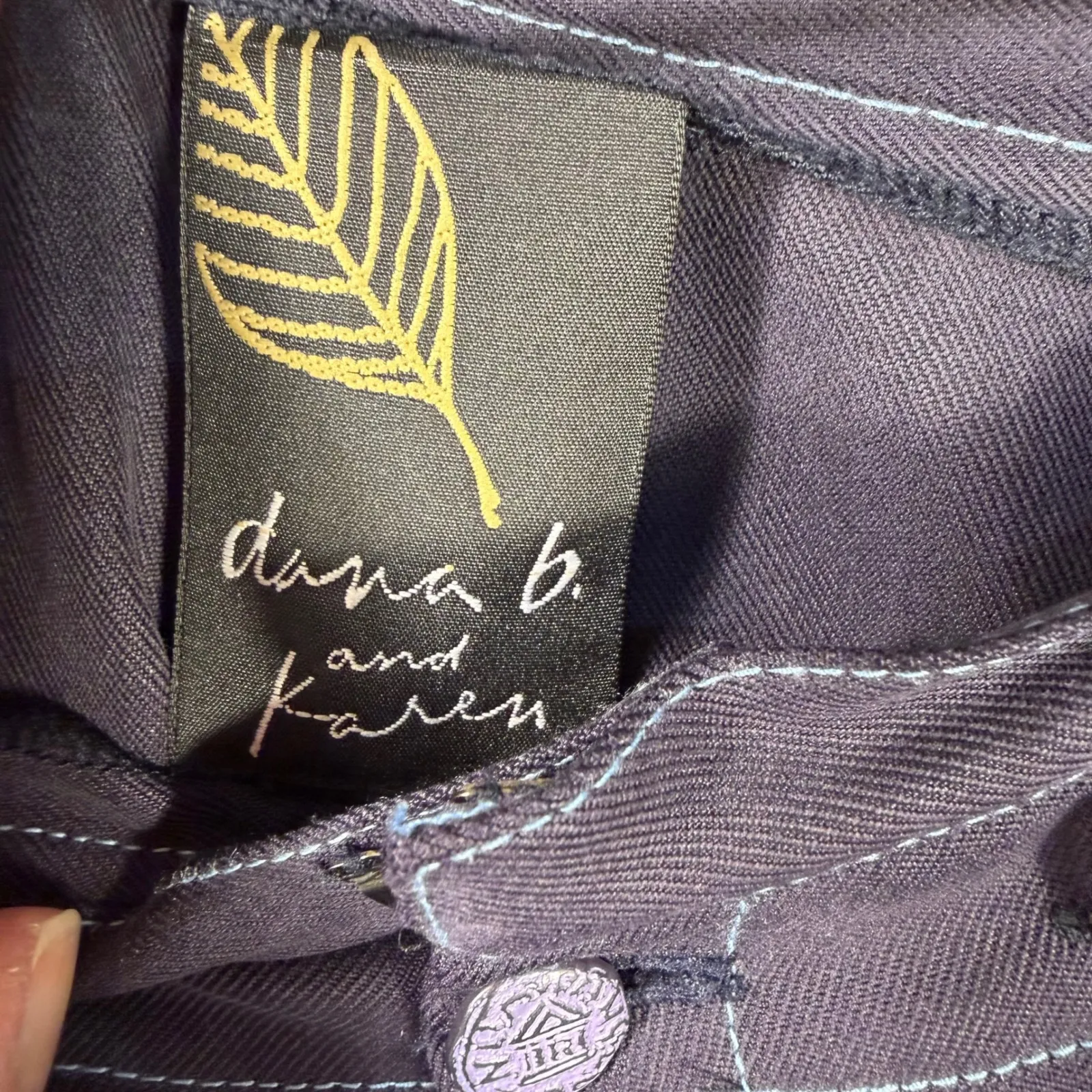 Dana B and Karen Silk Nautical Button Pants Women's Size 10 Navy Blue - Image 5