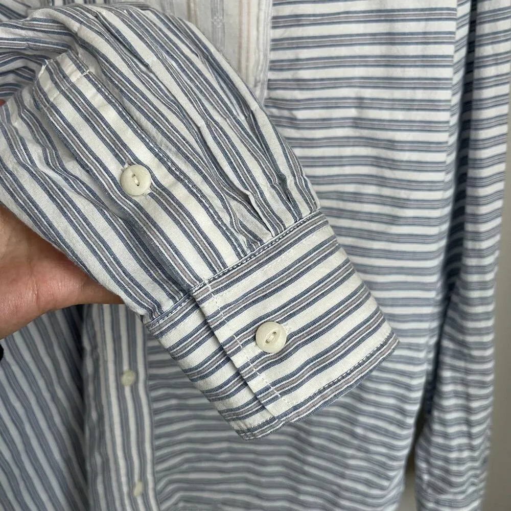 Current Elliott Blue Striped Rosie Button Down Shirt (Small) - Image 5