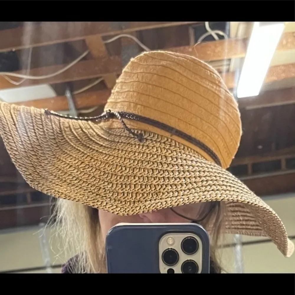 San Diego Hat Company Four Buttons floppy straw hat Tan - Image 2