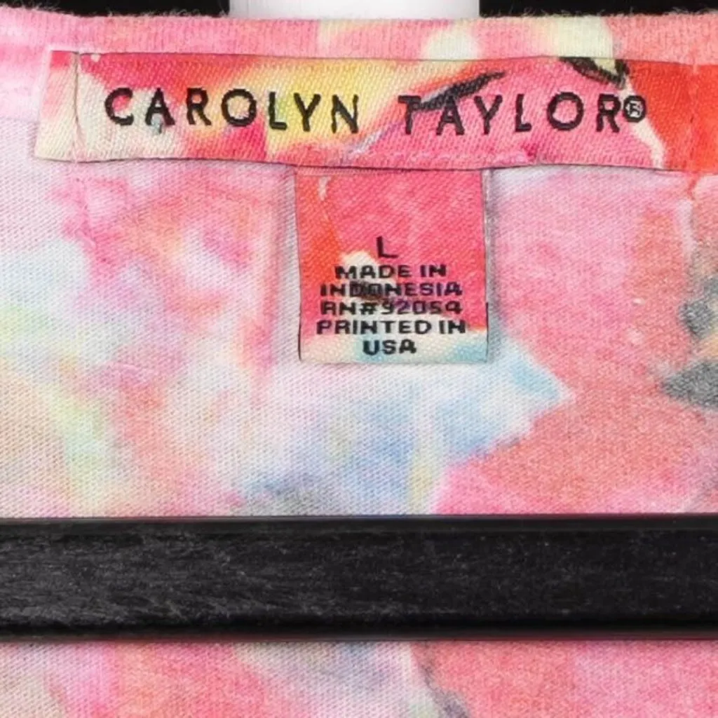 Carolyn Taylor Tank L Womens Sleeveless Floral Print Top Multicolor Faded Cotton - Image 4