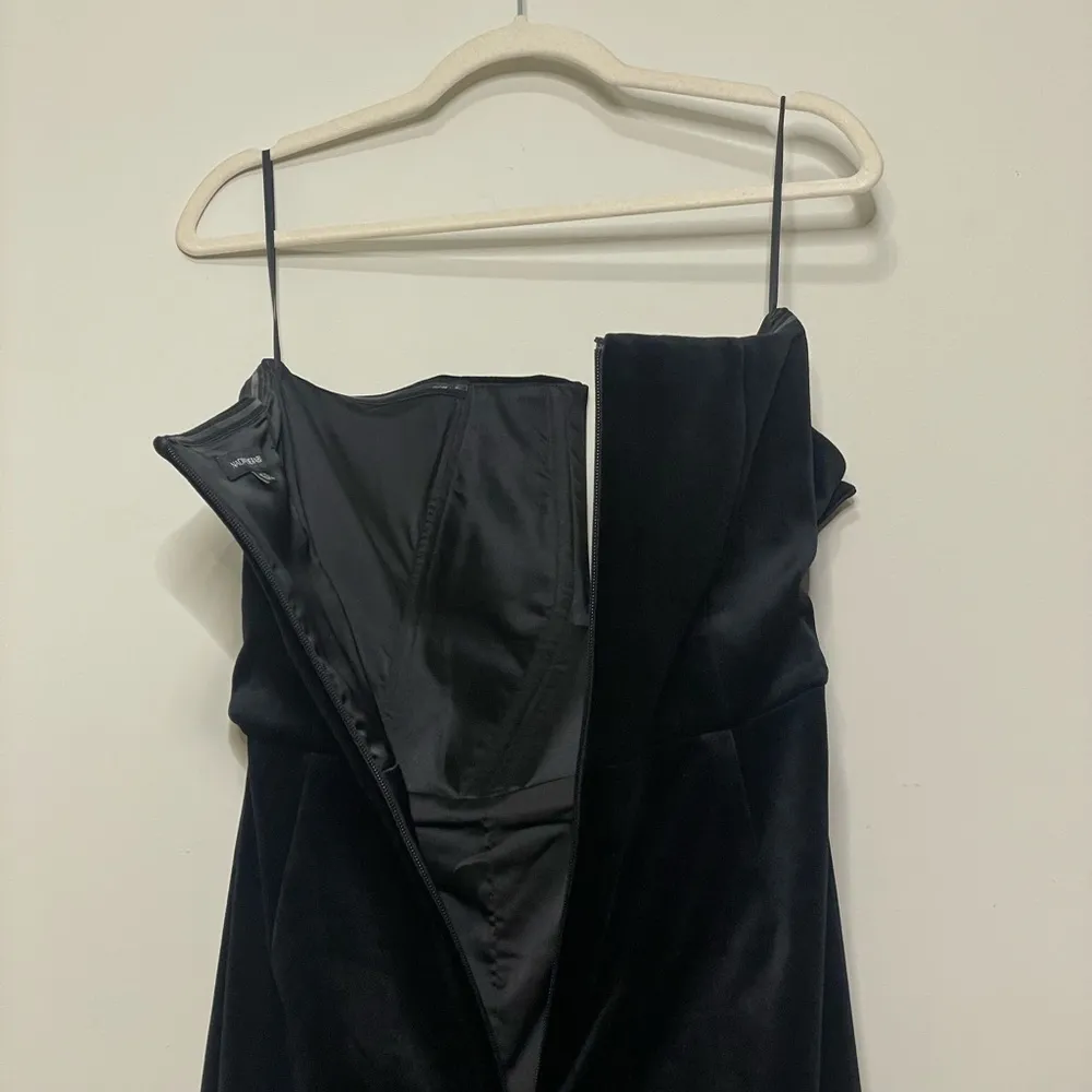NADINE MERABI Vivianne Velvet Jumpsuit Black Size L - Image 9