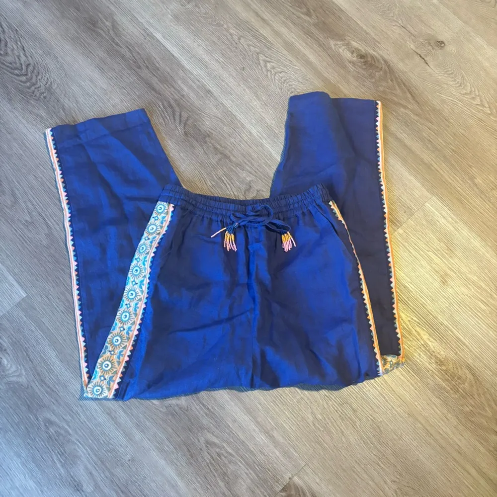 Farm Rio x Anthropologie Embroidered-Band Straight Leg Med Blue High Rise - Image 9