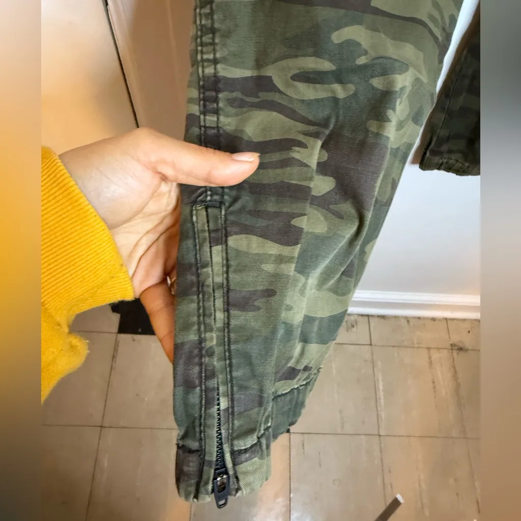 Sanctuary Green Camo Ankle Zip Cotton Cargo Pants - Image 6