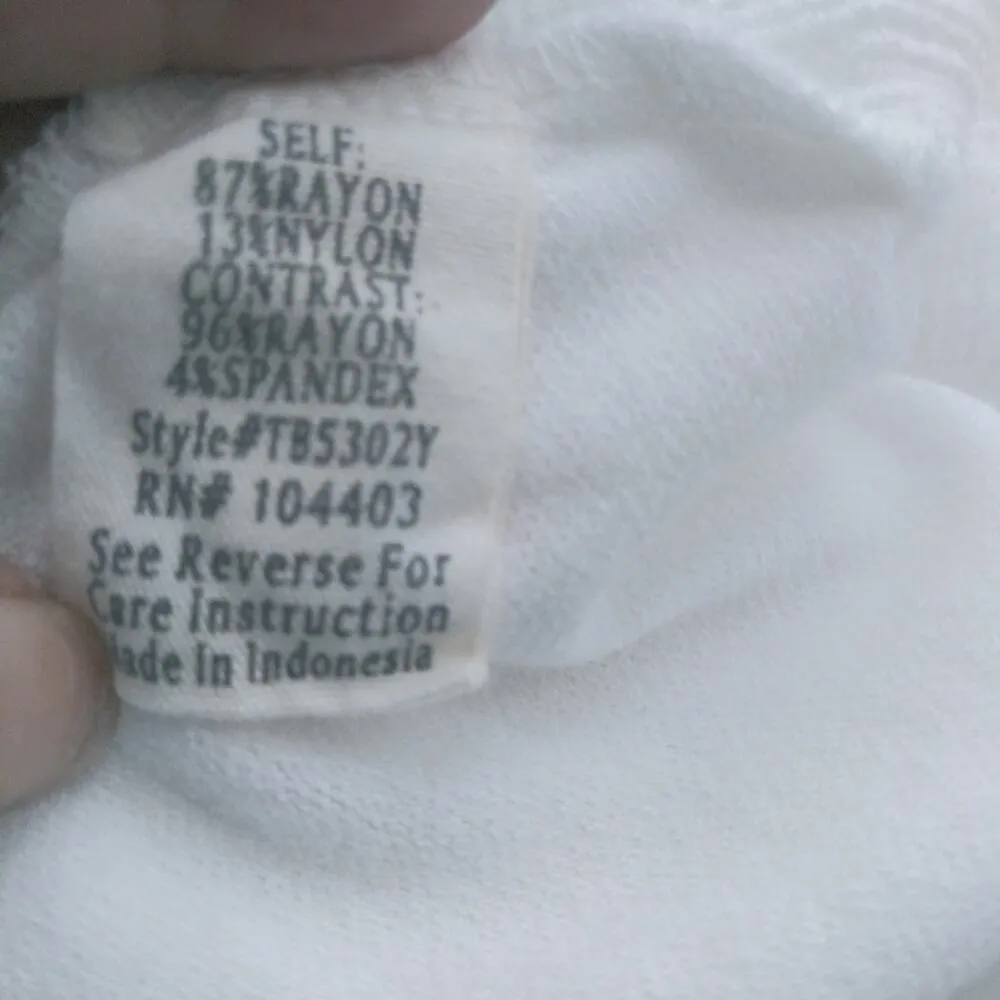 Flower & Feather White Gauzy Button Up Tie Front Blouse L Size L - Image 7