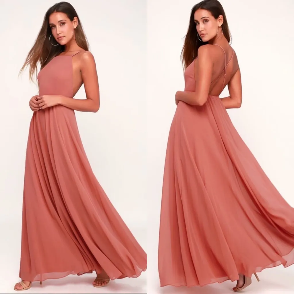 Lulu’s Mythical Kind of Love Rusty Rose Maxi Dress Gown NWT | Medium - Image 2