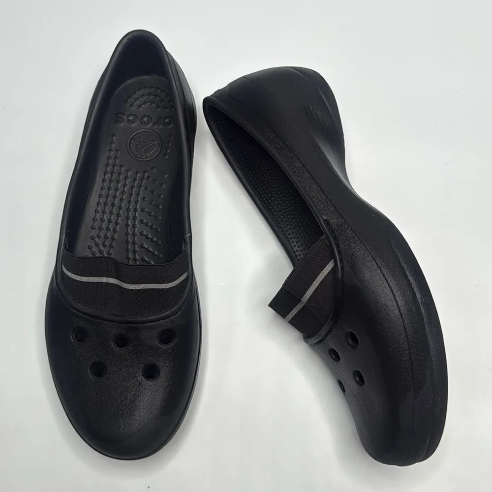 Crocs Juneau Black Loafer Lightweight Comfort Shoes Croclite S-305 Sz 10 - Image 2