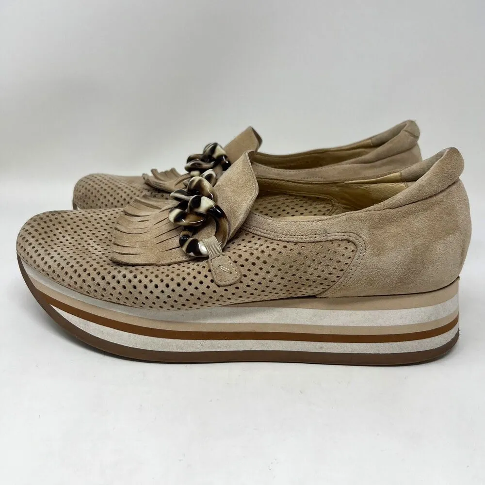 SoftWaves Cadie Beige Leather Slip On Arch Support Platform Sneakers EU 41 10.5 Tan - Image 3