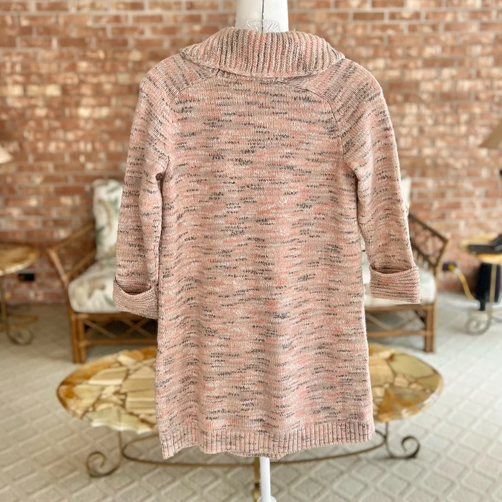 J. Jill Pure Jill Tunic Sweater Cowl Neck Peach Grey Split Hem XSP Oversized Gray Size undefined - Image 9