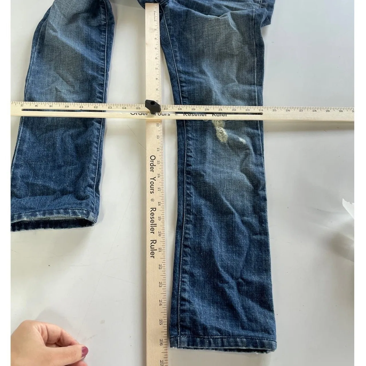 JAMES JEANS Jeans Womens Size 24 Blue Dry Aged Denim Distressed - Image 8