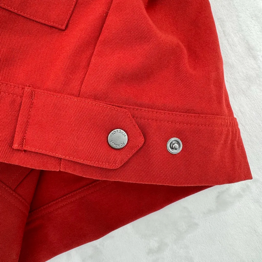 Nike Air Jordan Women's Novelty Jacket Rust Red Zip Front Sustainable Fashion S - Image 6