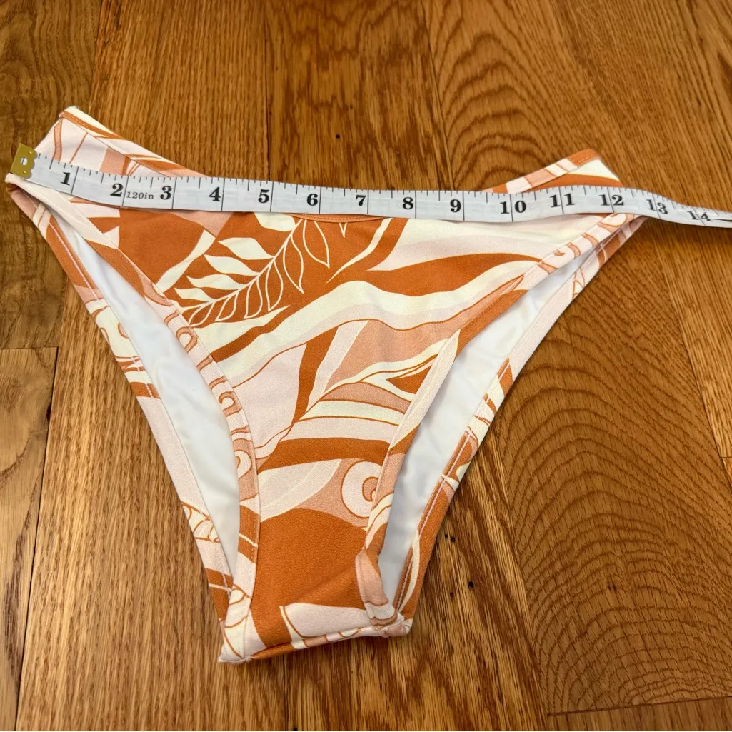 Montce Swim Lulu Brown and White Floral Bikini Bottoms Size Large - Image 5