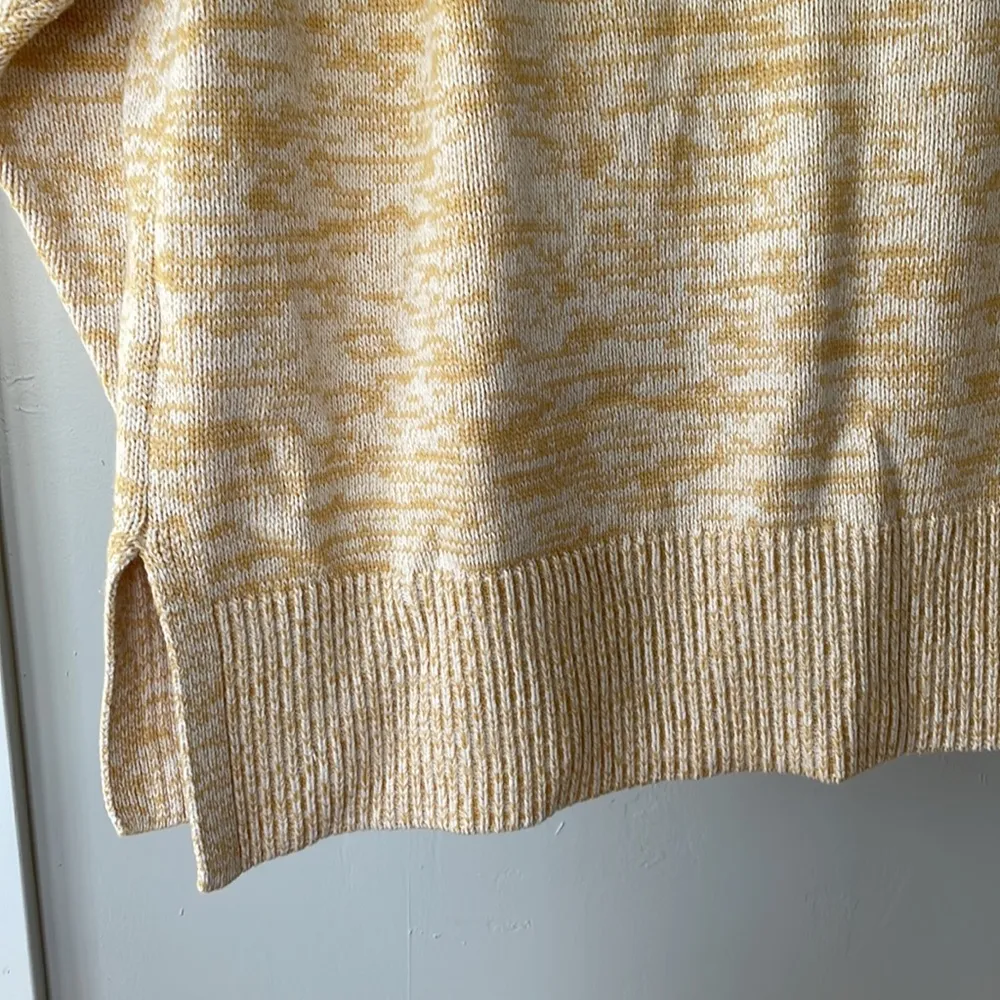 A New Day Yellow White Oversized Cotton Crewneck Lightweight Cotton Sweater XXL - Image 6