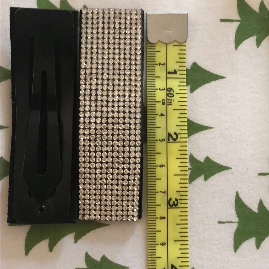 2 pcs Artificial crystal barrettes Silver - Image 3