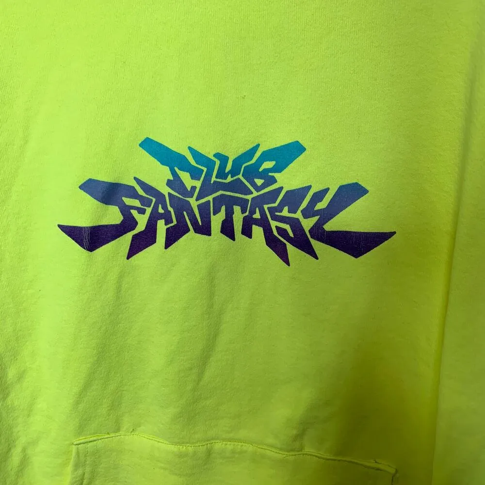 Club Fantasy Neon Yellow Starlight Heavy Cotton Hoodie Large - Image 4