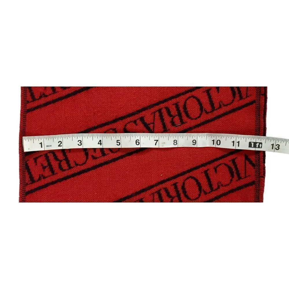 Victoria's Secret Scarf Signature Logo Red One Size Wrap Woven Fringe Gift Cozy - Image 5