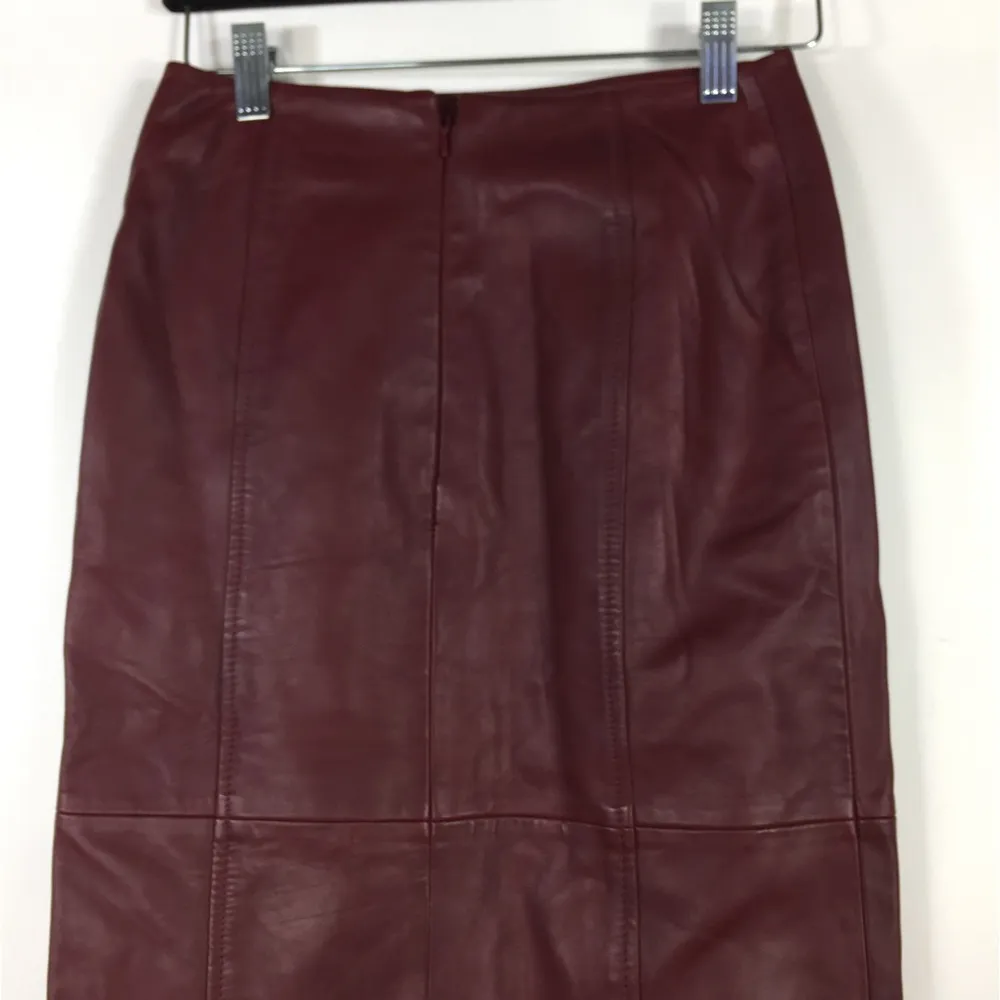 Rachel Parcell Red Grape Leather Button
Front Pencil Skirt XXS - Image 11
