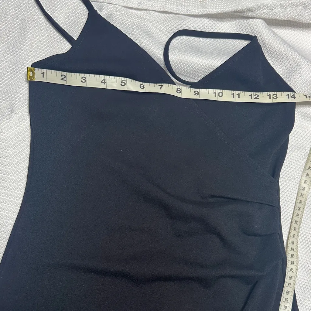 “Black Slip Dress with Side Slit – Minimalist Little Black Dress” - Image 7