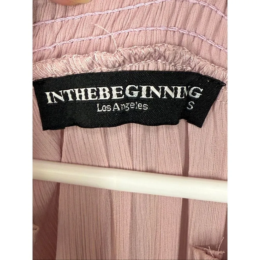 In the beginning Los Angeles pink chiffon tiered dress size Small - Image 3