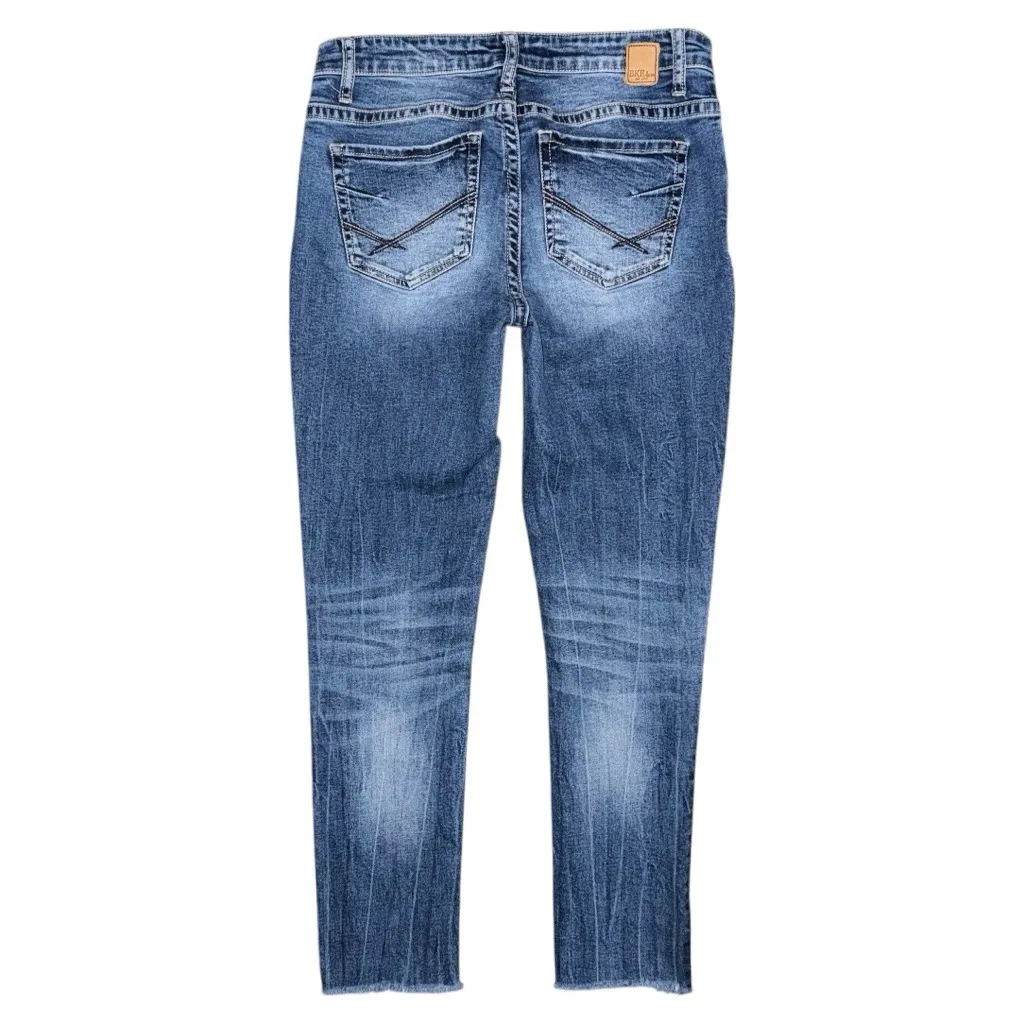 Buckle BKE Payton Universal Fit Mid Rise Ankle Skinny Jeans Raw Hem Size 27 x 28 - Image 2
