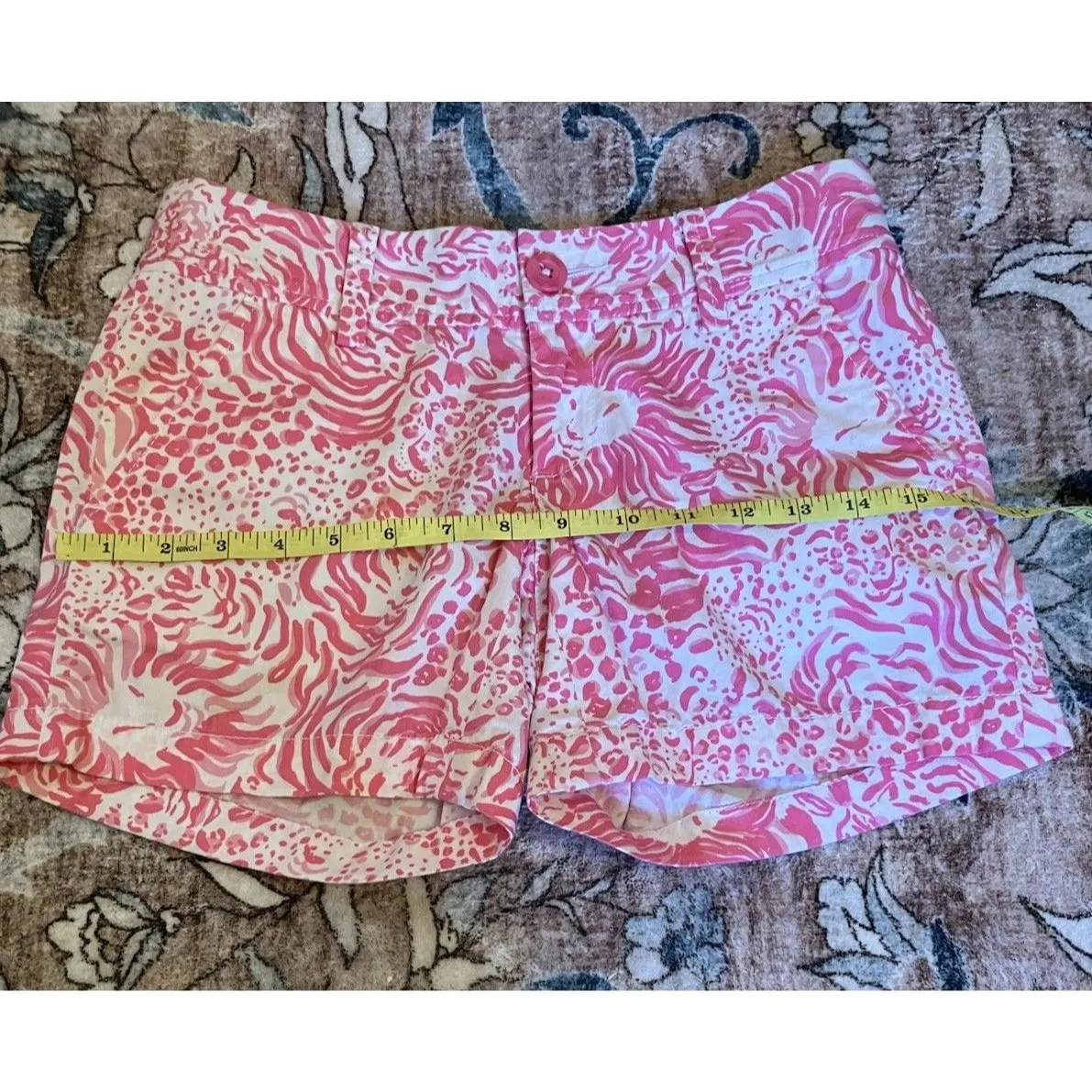 Lilly Pulitzer Lion Animal Print Hot Pink The Callahan Shorts Size 000 - Image 3